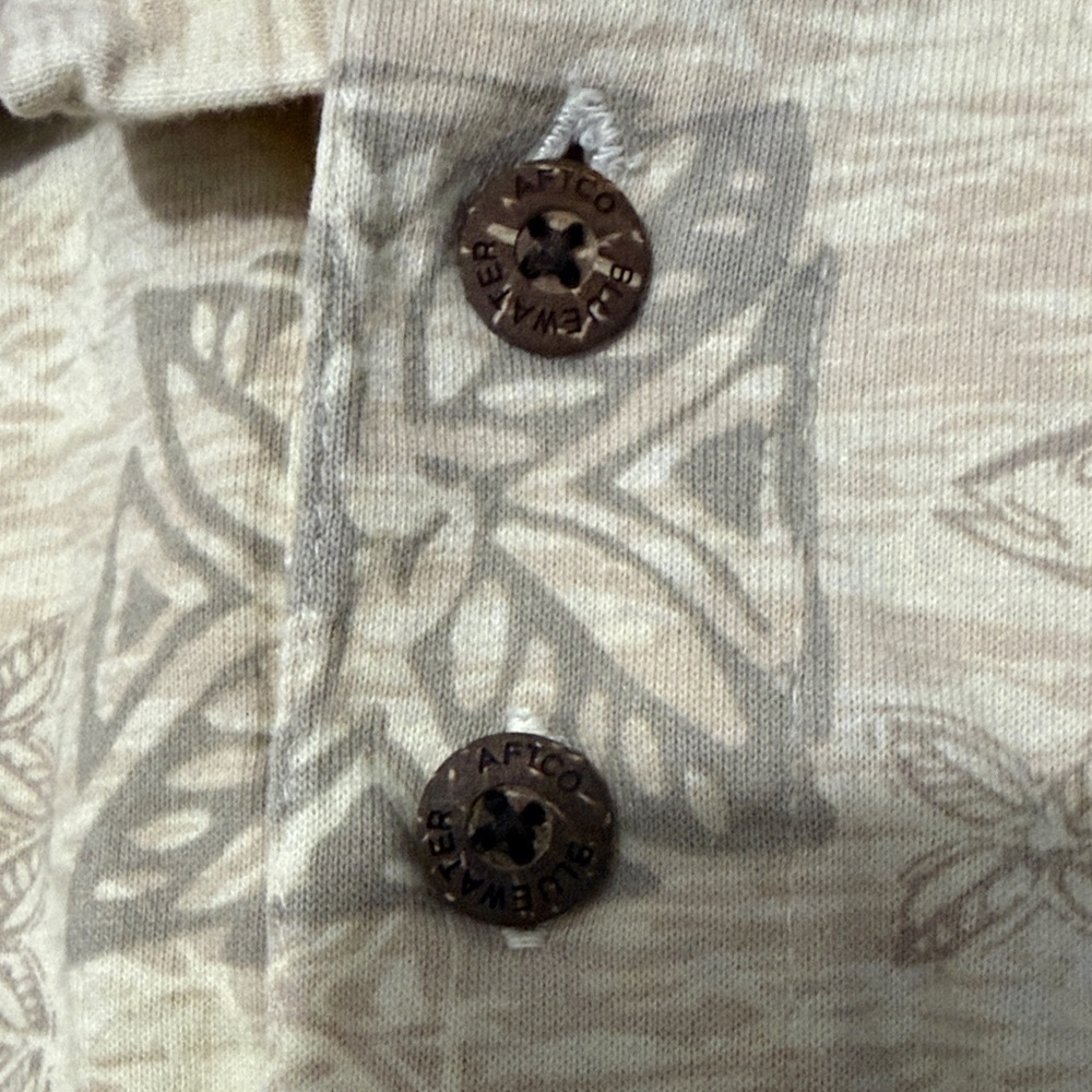 AFTCO Beige Patterned Men's Polo Shirt - Picture 7 of 11
